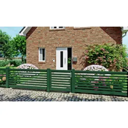 Alu Gartenzaun Ammersfoort 200 x 110 cm – Vorgartenzaun aus Aluminium, Anthrazit – Aluminiumzaun mit gerader Optik – Aluzuan für Garten & Grundstück