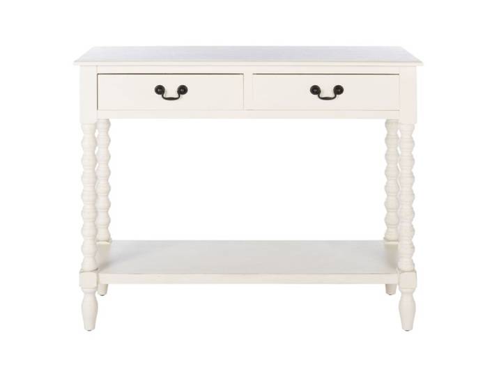 Consoles en bois blanc vieilli