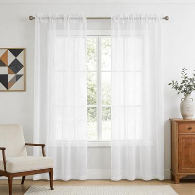 Awesome Home Crinkle Sheer Rod Pocket Pair