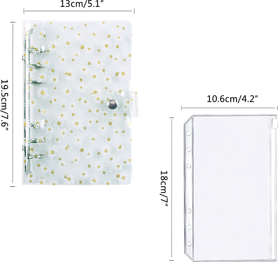 Cocosity A6 Budgetplanner met Transparante Pailletten Cover, 8 Ritszakjes en Kaartenvakken