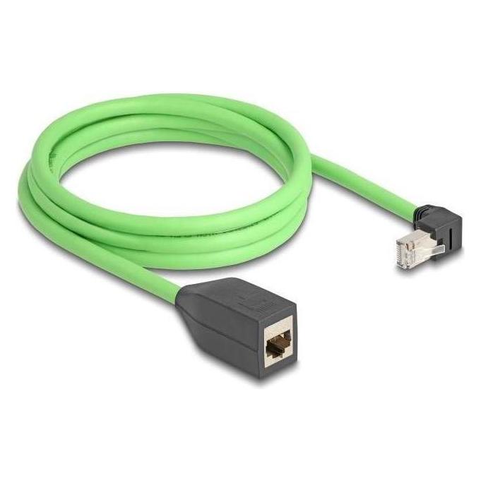 Delock RJ45 Netzwerk Verlängerungskabel Cat.6A Stecker unten (SF/UTP, CAT6a, 2 m) (80887)