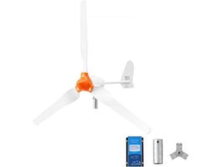 VEVOR 1200W 24V Horizontale Windkraftanlage mit Wind- & Solar-Hybridregler, 3 Rotorblätter, 3-Phasen-Wechselstrom, IP67 & Überladeschutz, MPPT- & PWM-Hybridregler, Windturbine für Wohnhaus RV & Marine