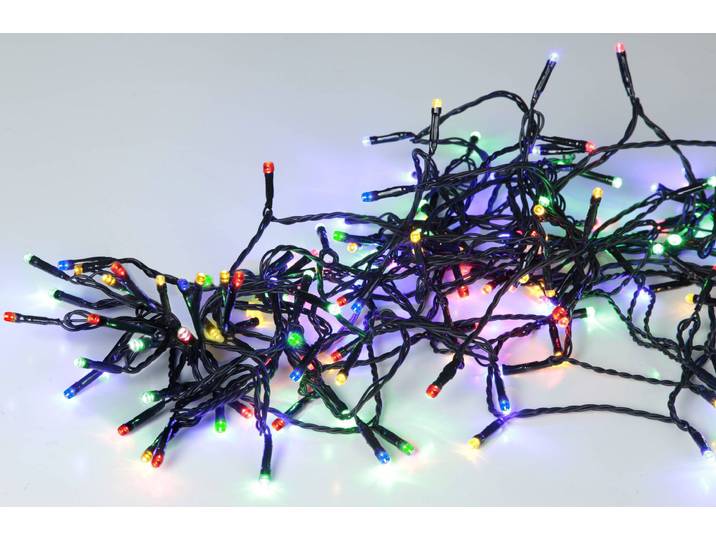 EGLO LED-Lichterkette SERIE LED - Weihnachtsdeko - Beleuchtung - Winterdeko , schwarz (schwarz, bunt), Flammen 160 Stk., Gesamtlänge 16m, Lichterketten, Lichterkette, bunte Außenbeleuchtung, mit Kabel, 16 m, LED-Lichterkette