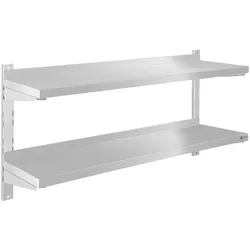 Helloshop26 - Professionelles Wandregal - 2 Ablagen - 120 cm Edelstahl 14_0001543
