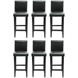vidaXL Barshocker 6 Stk. Schwarz Kunstleder
