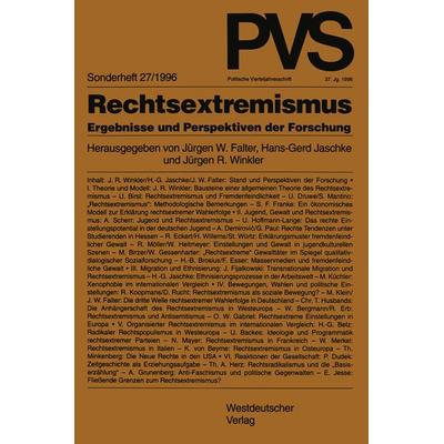Rechtsextremismus, Taschenbuch von Hans-Gerd Jaschke, VS Verlag für Sozialwissenschaften, 978-3-531-12928-0
