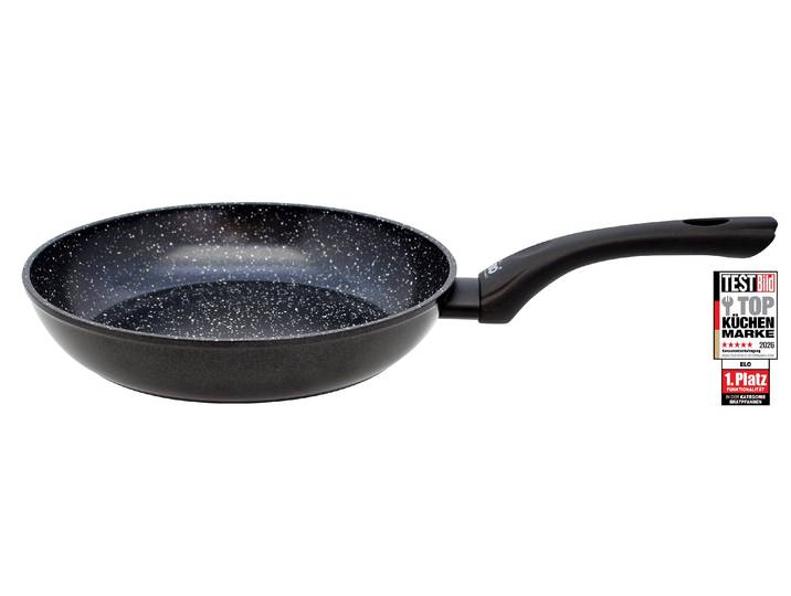 Bratpfanne ELO Pure Belugo , schwarz (schwarz marmoriert), B:24,8cm H:5cm L:43cm Ø:24cm, Pfannen, Bratpfanne, Gelochter Induktionsboden