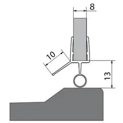 Polysan-Türdichtung unten, Glas 8 mm, 1000 mm, 309D-08