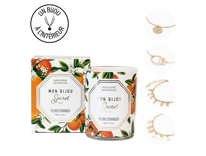Bougie bijou FLEUR D'ORANGER Bracelet doré