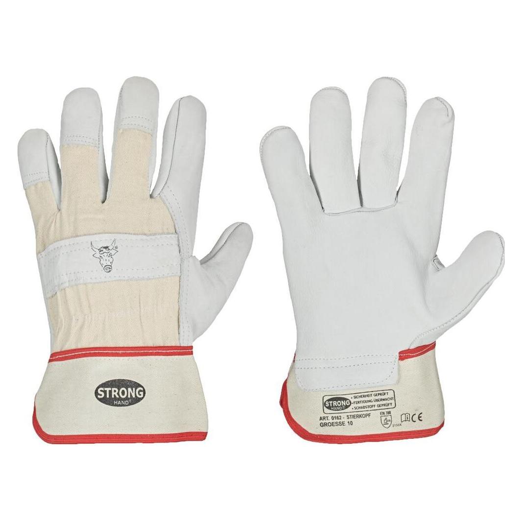 Feldtmann Handschuh STIERKOPF, Grösse 12 natur, Rindvolleder (12) (0162-12H)