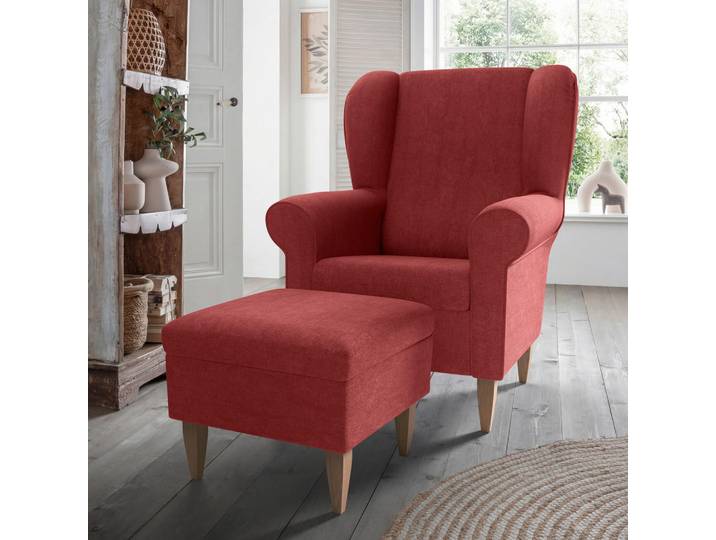 Livetastic Sesselset Asino, Rot, Holz, Buche, Uni, 80x102x86 cm, Stoffauswahl, Wohnzimmer, Sessel, Sonstige Sessel