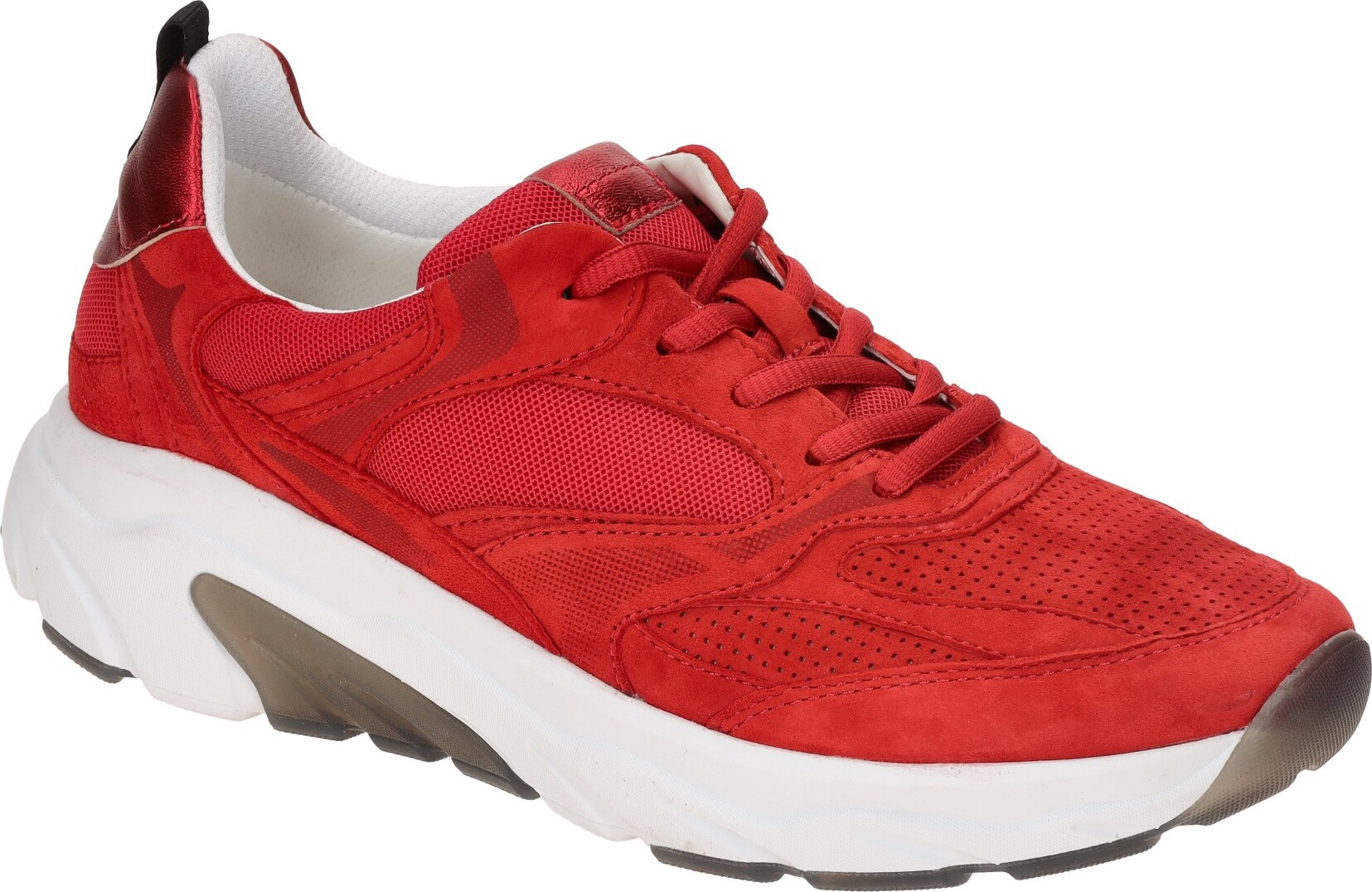 Gabor ROLLINGSOFT Damenschuhe - sportliche Schnür- Halbschuhe rot Freizeit NEU