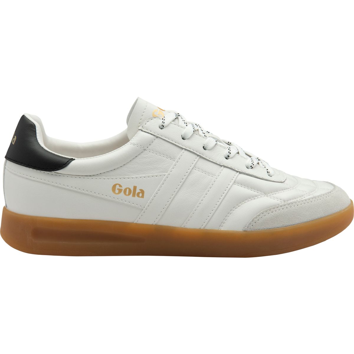 Gola Stadia Leather Sneaker Men white/black/gum (WW) 9 CMB785-WW-9-whiteblackgum