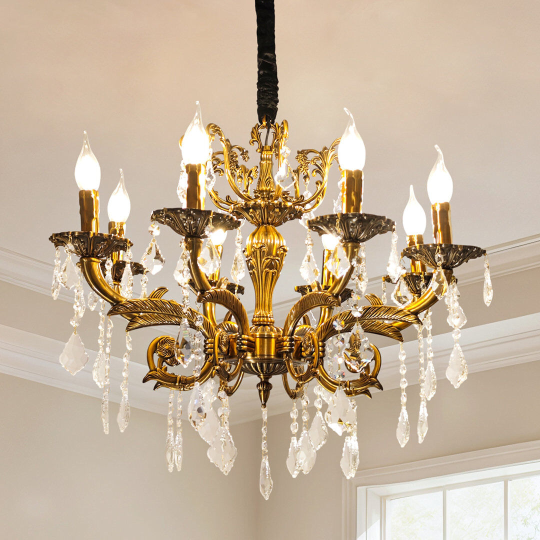 Rosdorf Park Chandelier Antique Brass 101cm H X 67cm W