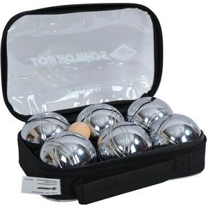 Schildkröt Boule-Set 970008, 9-teilig, 6 Boule- & 1 Zielkugel mit Zubehör, aus Metall