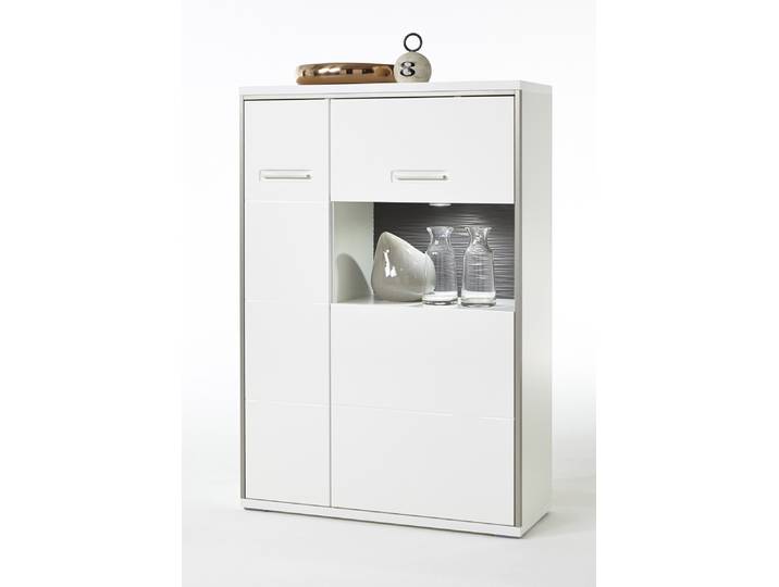 Highboard Trento 2 , weiß Hochglanz , LED Beleuchtung
