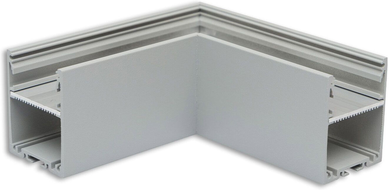 Isoled Lamp30v1 90° Eck, Geschweißt, 120x120mm, Silber Pulverbeschichtet, Exkl. Cover