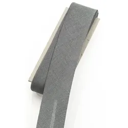 buttinette Baumwoll-Schrägband, grau, Breite: 3 cm, Länge: 5 m