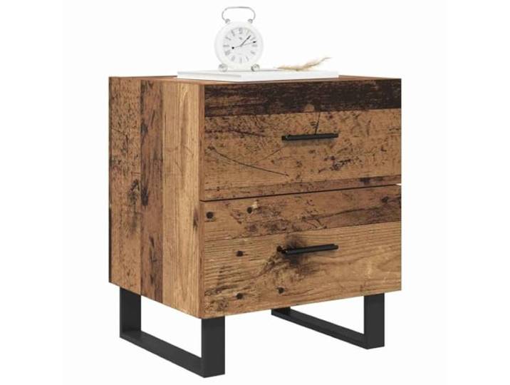 KTHLBRH Nachtschrank, 2-teilig, Holz, antik und schwarz, 40 x 35 x 47,5 cm Mehrschichtiges Holz, 4 Schubladen, schwarze Metallbeine, stabil auf Teppichen, leicht zu reinigen