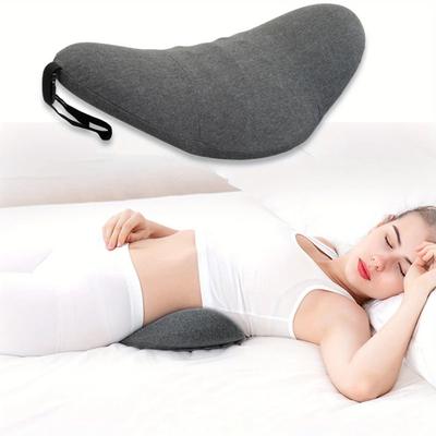 Uplifted Goods Memory Foam Lumbar Support Pillow For Lower Back Relief grey