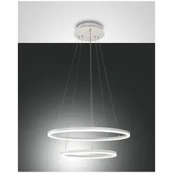 Fabas Luce Giotto Pendelleuchte inkl. Smartluce LED 52W Metall- und Methacrylat Weiss
