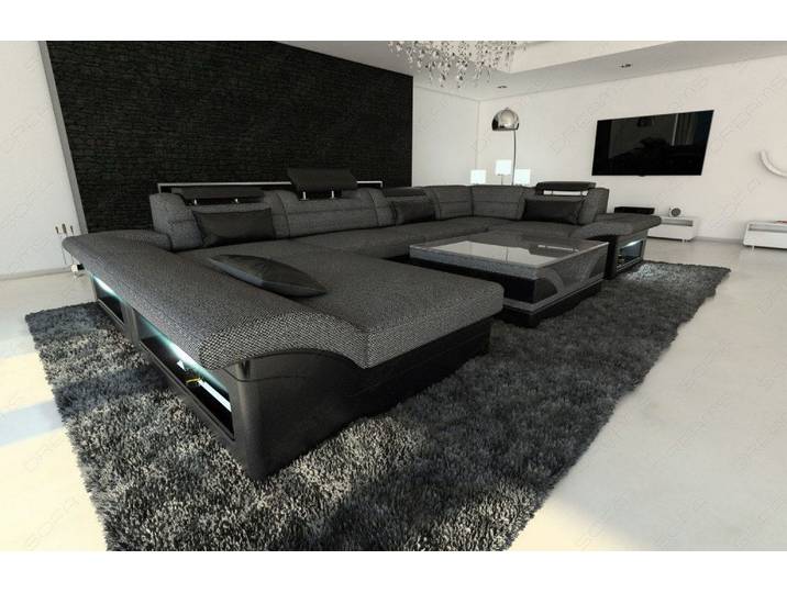 Wohnlandschaft Enzo U-Form in Stoff