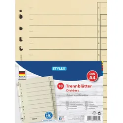 Stylex Ordner-Trennblätter, DIN A4, 10 Stück