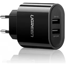 Ugreen USB-A Ladegerät 2-Port (2 Ports), USB Ladegerät, Schwarz