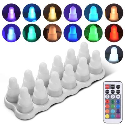 Inspired Living 12 Pack Rechargeable LED Tea Lights With Wireless Charging Base And Remote RGB Flameless Candles multicolor