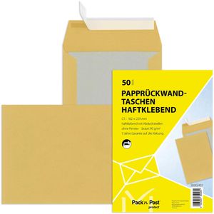 Mailmedia Versandtaschen braun, C5, ohne Fenster, haftklebend, Kraftpapier, 50 Stück