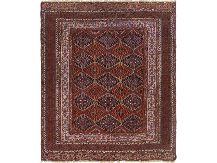 Afghan Teppich 124x154 Handgeknüpft Orientteppich Wolle
