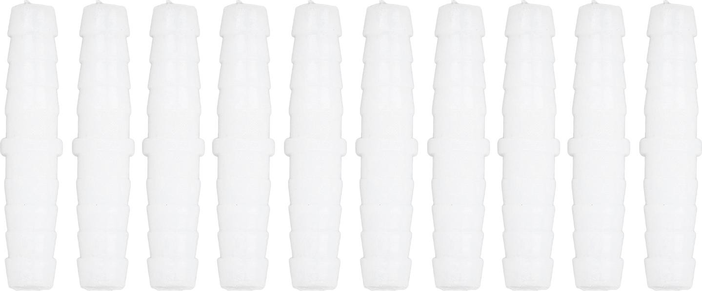 Cocosity 10 stuks plastic slangfitting, rechte adapter met ribbels voor het verbinden en repareren van slangen, diameter 6-6 mm