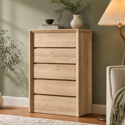afulyperfllc "Modern 5 Drawers Dresser w/ 20"" Drawers, Wood Bedroom Storage Cabinet"