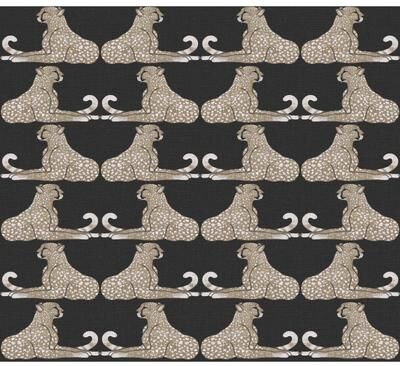 York Wallcoverings Black Reclining Cheetahs Peel and Stick Wallpaper
