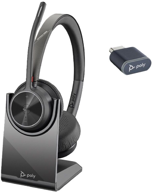 Poly Voyager 4320 USB-C Microsoft Teams + Socle de charge Un micro-casque stéréo sans-fil flexible pour une immersion sonore totale pendant vos