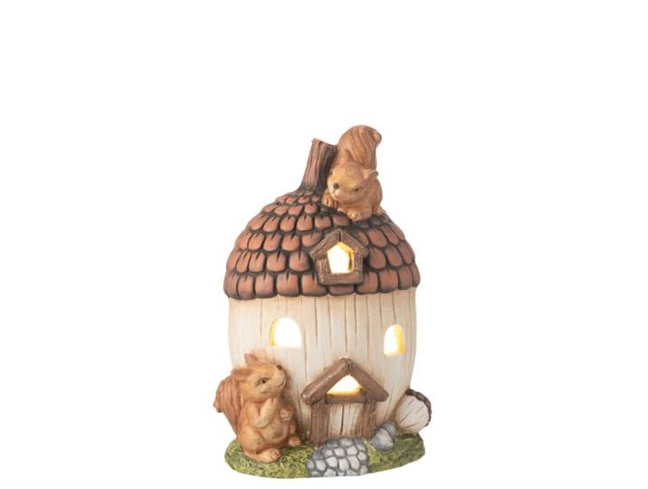 Maison gland en polyresine marron 22x20x35.5 cm