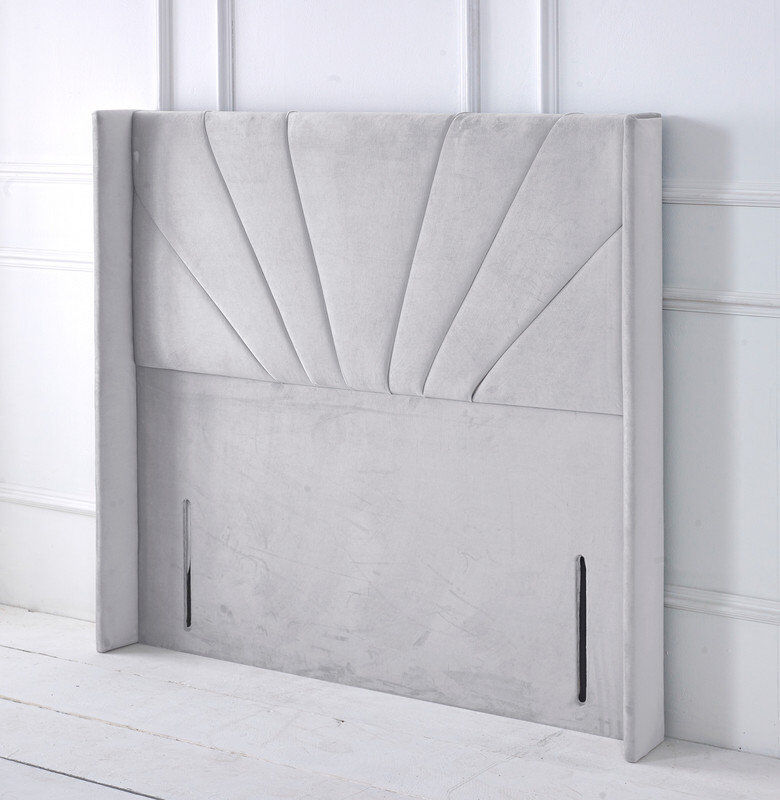 Fairmont Park Upholstered Velvet Headboard Silver Kingsize (5')