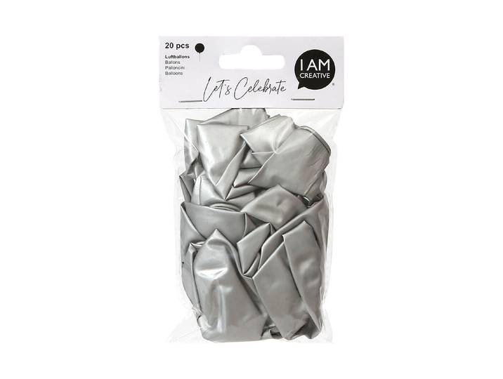 Luftballone 20 Stück in metallic silber