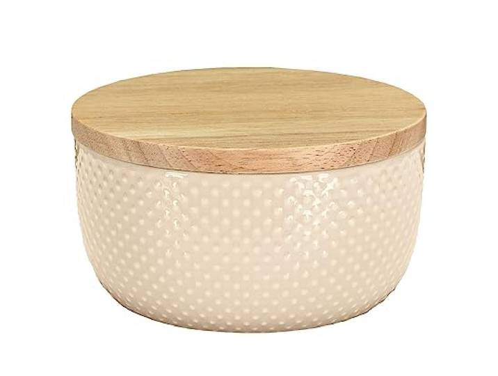 Kleine Wolke Wattedose Dotty, Accessoires, Farbe Sandbeige, Material: Steinzeug