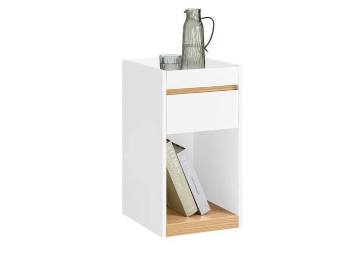 SoBuy Nachttisch Weiß, Holzwerkstoff, 30x55x35 cm, Schlafzimmer, Nachttische