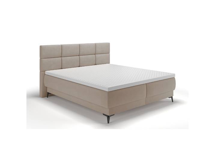Kontinentales Bett 140x200 cm Rektango mit Stauraum und Topper,