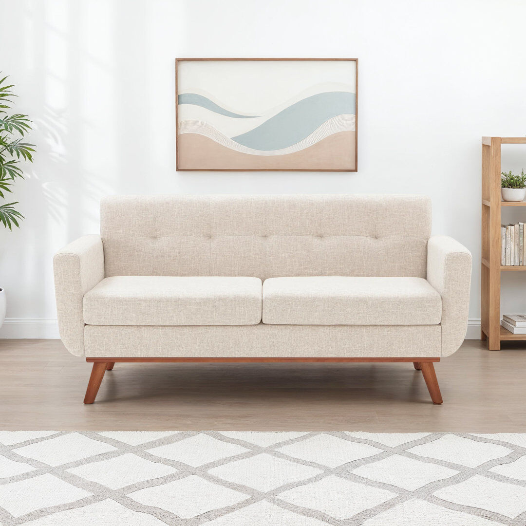 Blue Elephant 167cm 2 Seater Loveseat Beige Linen 82cm H X 167.1cm W X 82cm D