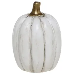Chic Antique Deko Kürbis mit Gold, H7/D5 cm antique weiß