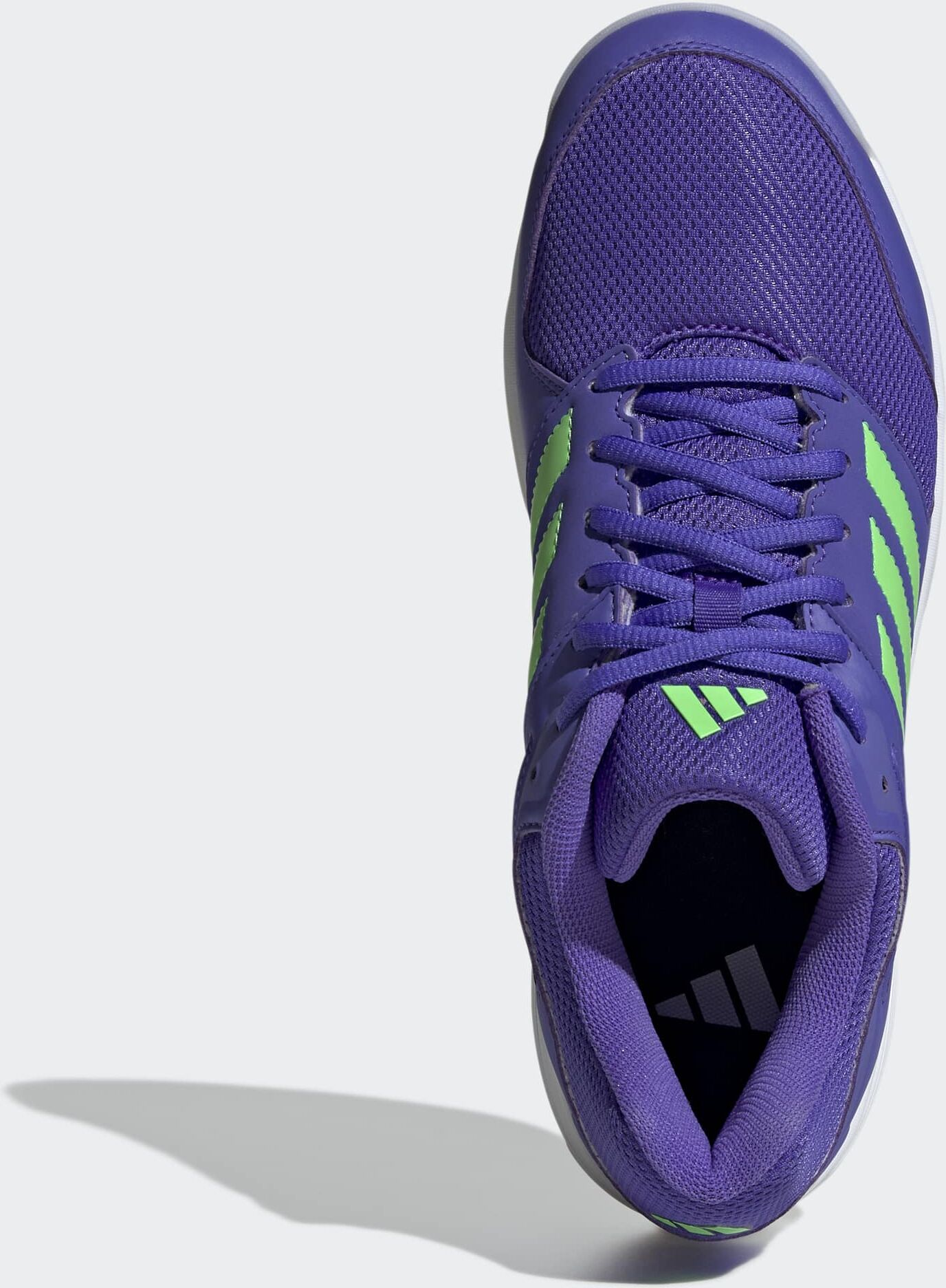 Hallenschuh ADIDAS PERFORMANCE "SPEEDCOURT", Herren, Gr. 44,5, lila (solar lila, screaming grün, ftwr weiß), Synthetik, Textil, Schuhe Hallenschuh, geeignet für jeden Hallensport solar lila, screaming grün, ftwr weiß 44,5