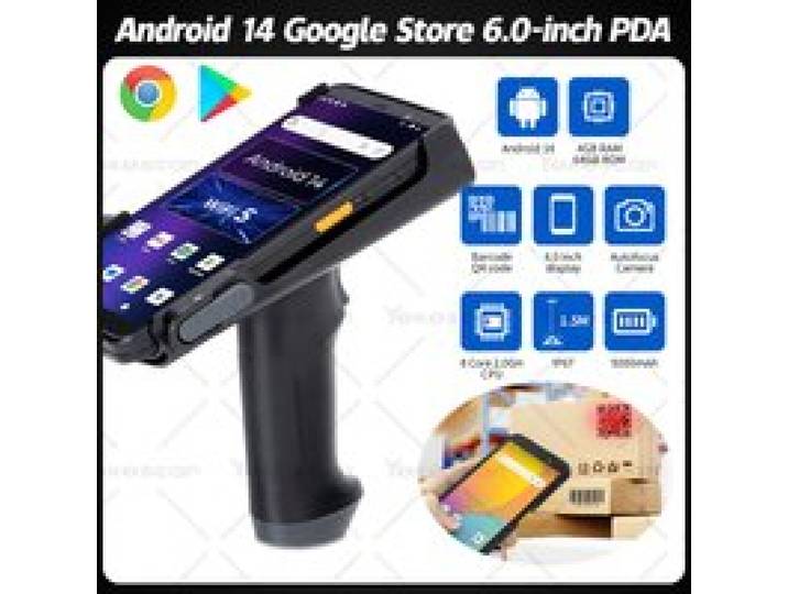 PDA Draagbare Terminal Google NFC PDA 8Core 6.0 inches Android14 Handheld 1D/2D Barcode Scanner Data Collector Met WIFI 4G TC60