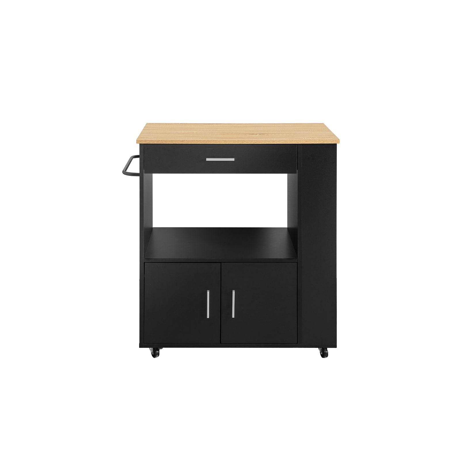 SoBuy Küchenwagen mit 1 Schublade Schwarz 75x46x88cm Funktional