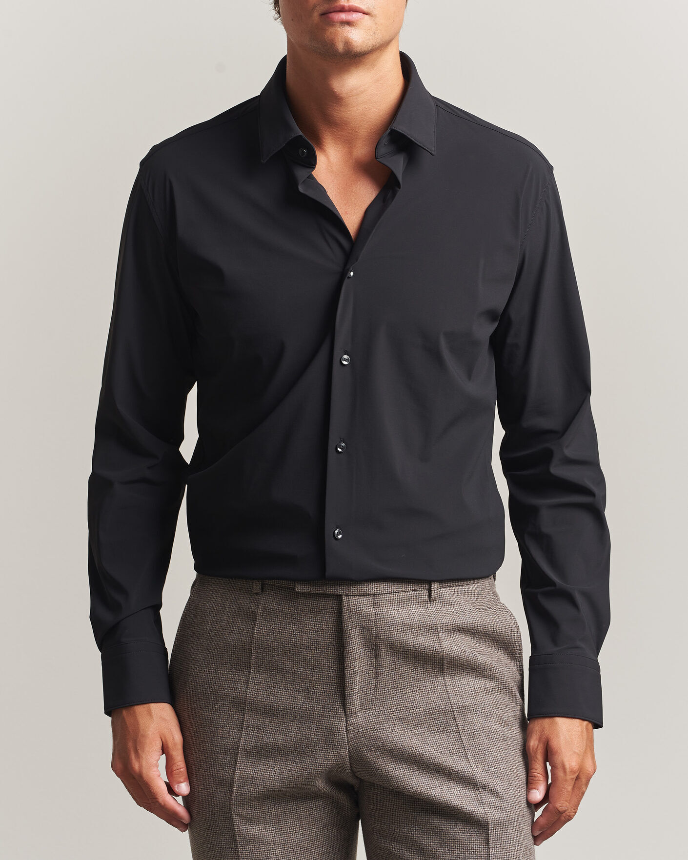 Boss BLACK Hank 4-Way Stretch Shirt Black men M Sort