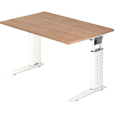 Hammerbacher Schreibtisch C-Fuß 120x80cm Nussbaum/Weiß