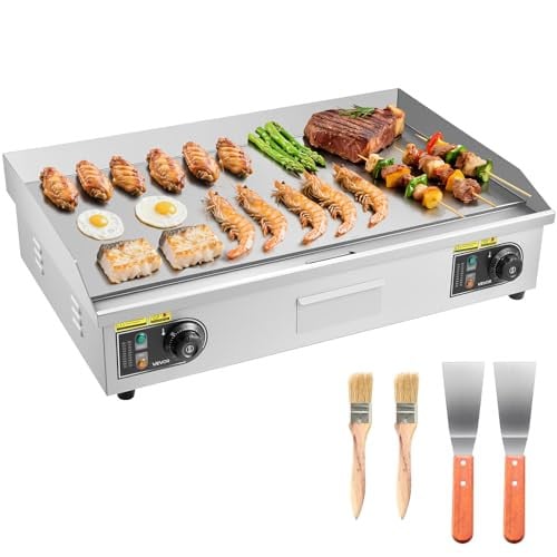 VEVOR Elektrische Grillplaat 4400 W met instelbare temperatuurregeling en accessoires
