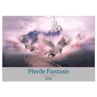 Pferde Fantasie (Wandkalender 2026 DIN A3 quer), CALVENDO Monatskalender